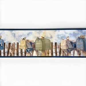 Brewster Wallcovering Co. Border Pattern 91086 Birds On Mailboxes Lot Of 5